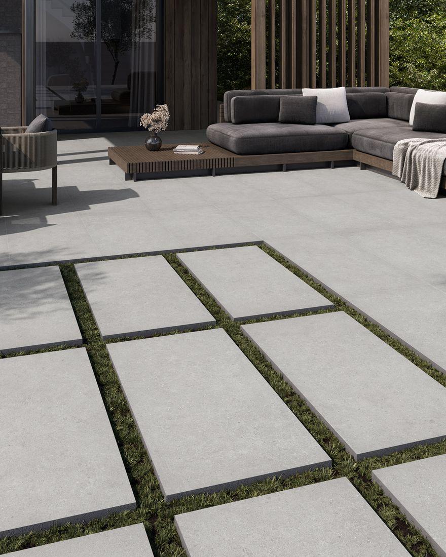Fusion — Béton pleine masse en White, Griggio, Blue et Brown.