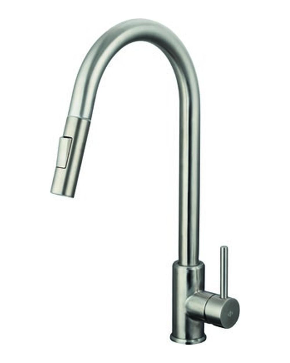 Mitigeur cuisine extractible Round — Robinet de cuisine extractible à sortie 2 fonctions.