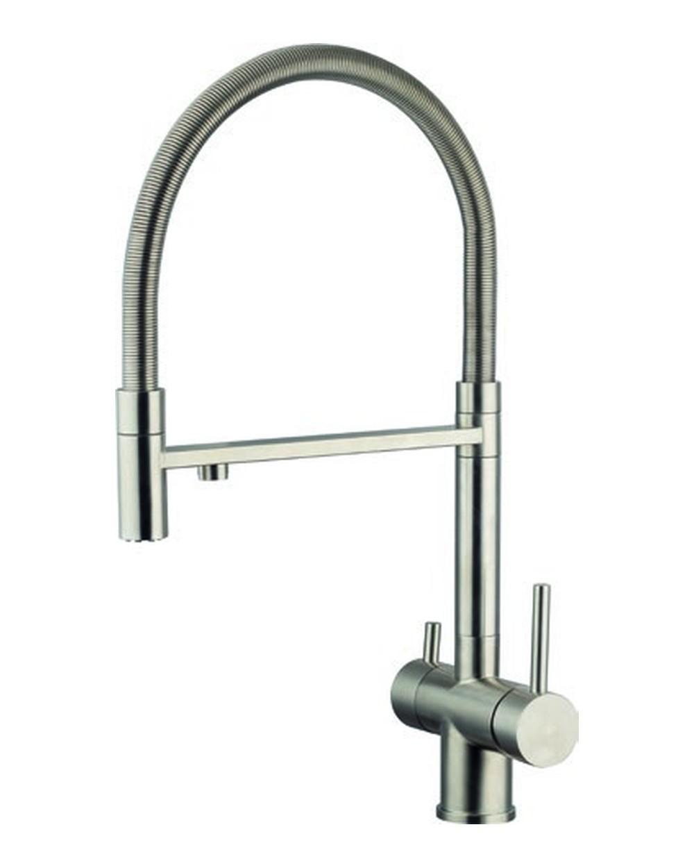 Mitigeur cuisine extractible osmose — Robinet de cuisine à douchette flexible extractible.