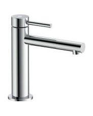 Robinetterie Miox — Série Miox : mitigeur cylindrique minimaliste, bec pivotant.