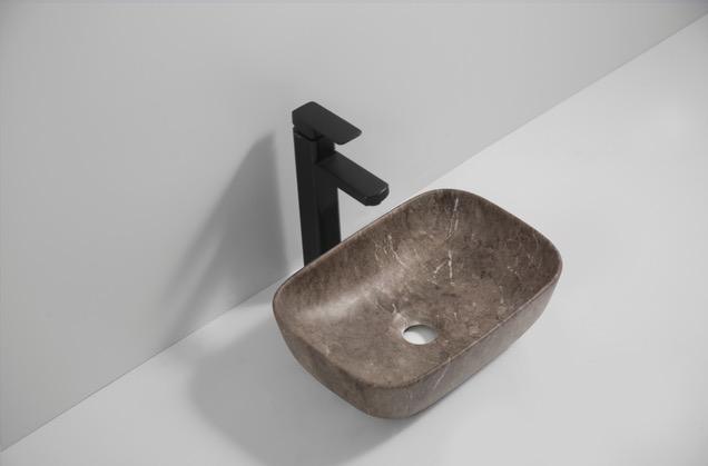 Vasque Sorita — Vasque à poser effet marbre gris.