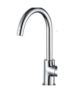 Monomando Cocina Round — Grifo de cocina caño alto giratorio.