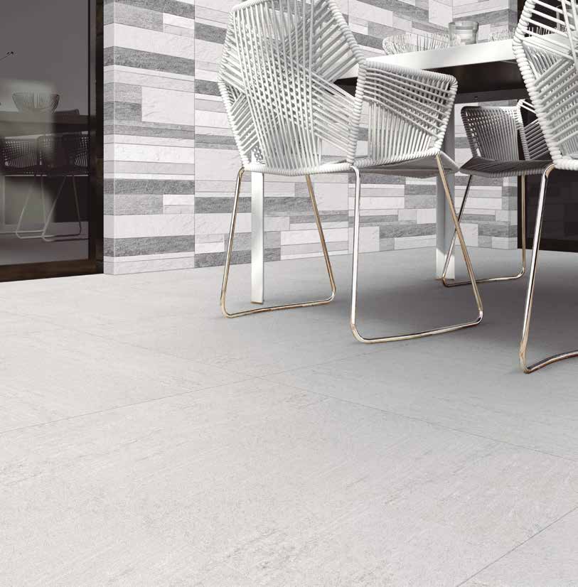 Moon — Efecto piedra cuarcita en White, Perla y Grey, con Mureto a juego.